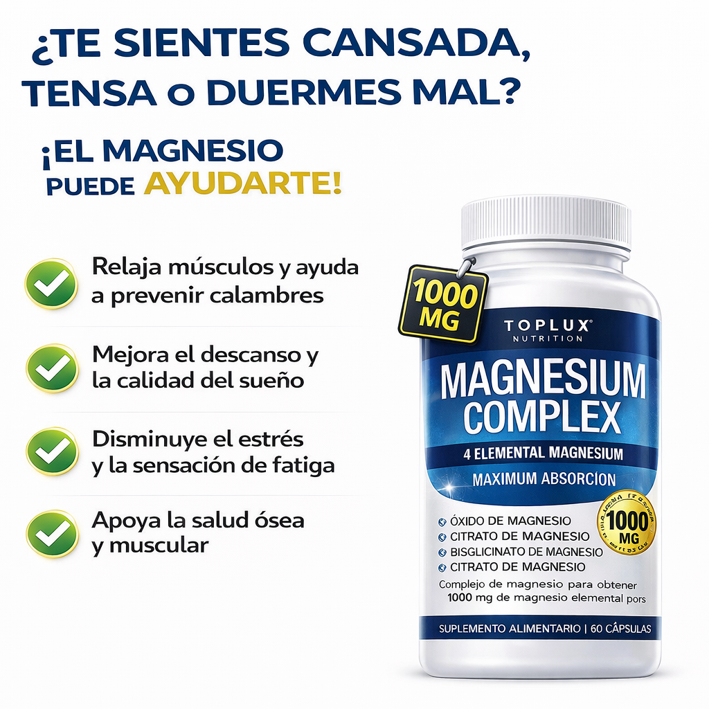 Magnesio Suplemento 8 Elemental 1000mg