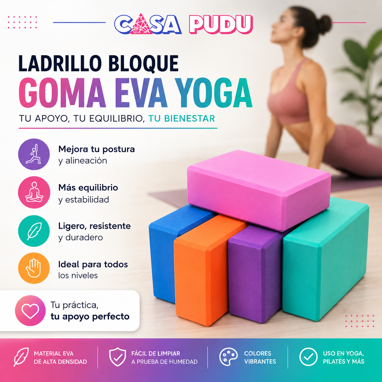 Ladrillo Bloque Goma Eva Yoga