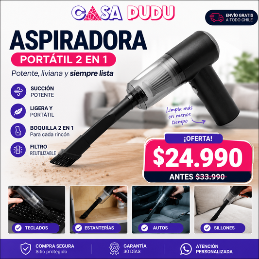 ASPIRADORA INALAMBRICA RECARGABLE USB