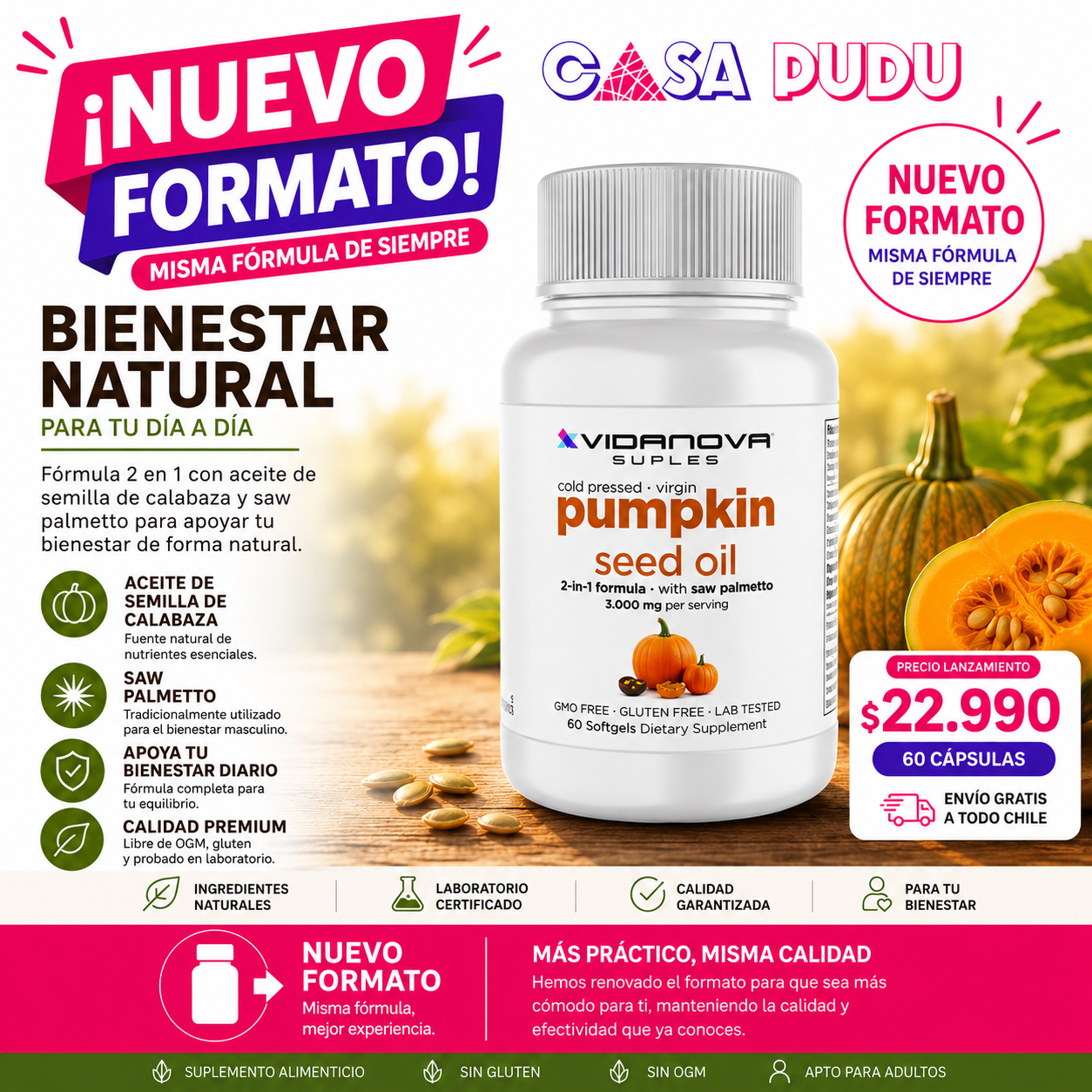 CÁPSULAS ACEITE DE SEMILLA DE ZAPALLO