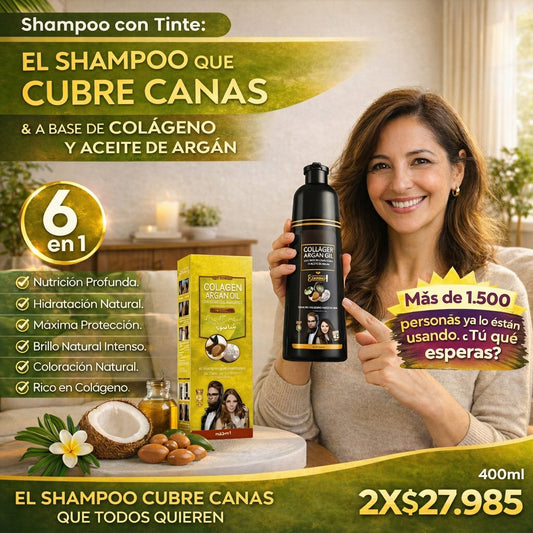 SHAMPOO COLORANTE TINTE CUBRE CANAS